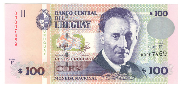 Uruguay: 2011 100 Pesos Banknote P.88b
